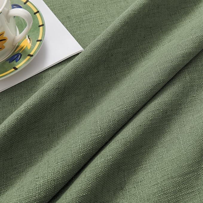 Joydeco Linen Curtains 108 Inch Length 2 Panel Sets,Light Filtering Curtains for Bedroom 52 Inch Wide Living Room Drapes with Back Tabs & Rod Pockets (W52 x L108 Inch, Loden)