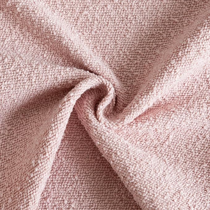Foindtower Pack of 2 Textured Boucle Throw Pillow Covers Accent Solid Decorative Lumbar Pillow Cases Cozy Couch Cushion Case for Chair Sofa Bedroom Living Room Home Decor 12x20 Inch Sakura Pink
