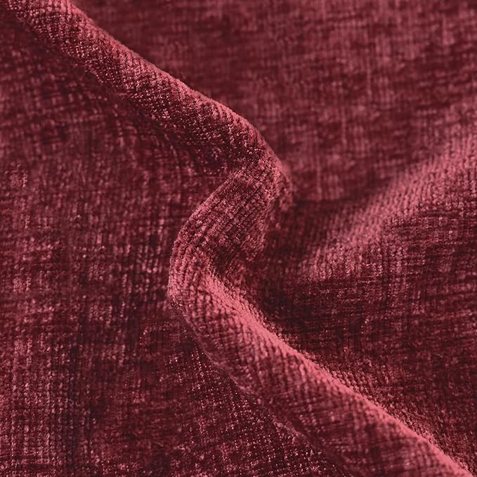 CaliTime Christmas Throw Pillow Covers Decorative 12 X 20 Inches Pack of 2 Cozy Chenille Cushion Cases for Couch Sofa Bed Living Room Home Burgundy