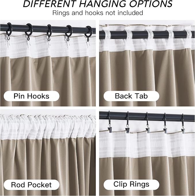 RYB HOME Camel Beige Velvet Curtains 90 inches, Soft Durable Drapes Room Darkening Privacy Window Treatment Farmhouse Decor for Apartment Sliding Glass Door, W52 x L90 inches, Set of 2