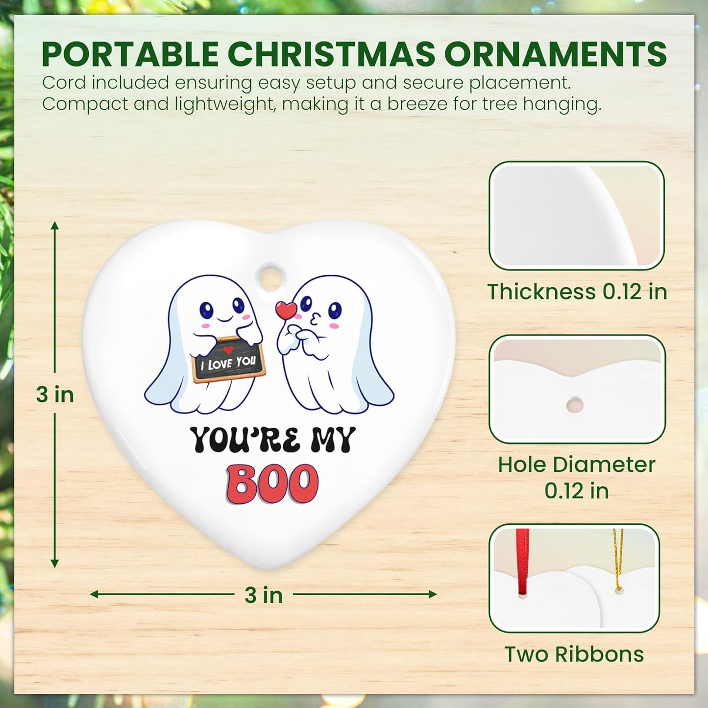 OASSIE Couple Gifts for Men, Women - Christmas Ornaments 2025, Anniversary, Halloween, Birthday Gifts for Him, Her, Boyfriend, Girlfriend Couple - Christmas Decorations Ceramic Ornaments