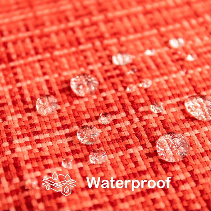 Kevin Textile Pack of 2 Valentines Decorative Outdoor Waterproof Pillow Covers Garden Cushion Sham Throw Pillowcase Shell for Patio Tent Couch 12x20 Inch Red