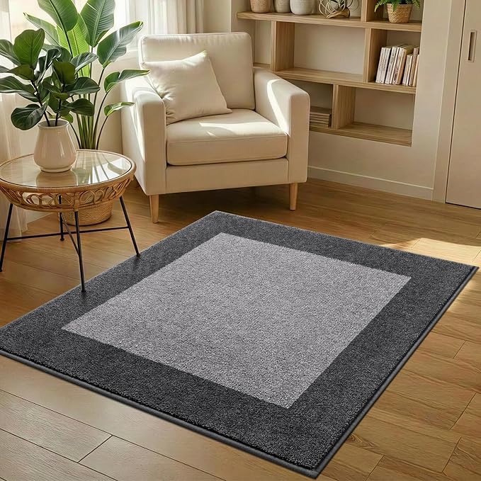 Washable Area Rug 48" x 48", Non Slip Kitchen Rug for Floor, Absorbent Entrance Rug for Dining Room, Bedroom, Living Room (Roll Packing)