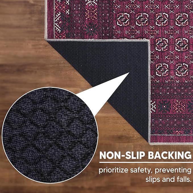 Keen Home Design 10x14 Rug - Machine Washable Area Rug with Non-Slip Backing, Ideal for Living Room, Dining Room, Bedroom - Vintage, Easy Clean, Durable, Low Pile Rug - (9'7" x 14')
