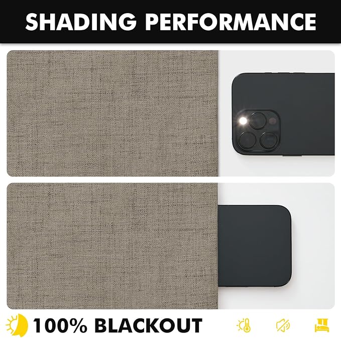 MIULEE 100% Blackout Linen Curtains for Bedroom, Faux Linen Solid Luxury Decor Thermal Insulation Room Darkening Drapes for Living Room Back Tab Rod Pocket 42 x 90 Inches, 2 Panels