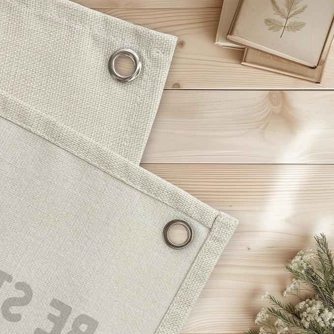 Christian Nursery Wall Art - Ephesians 6:10 Scripture Linen Banner Be Strong in the Lord Little Man - Bible Decor for Boys Bedroom, Playroom & Church Classroom 20x30 Inch