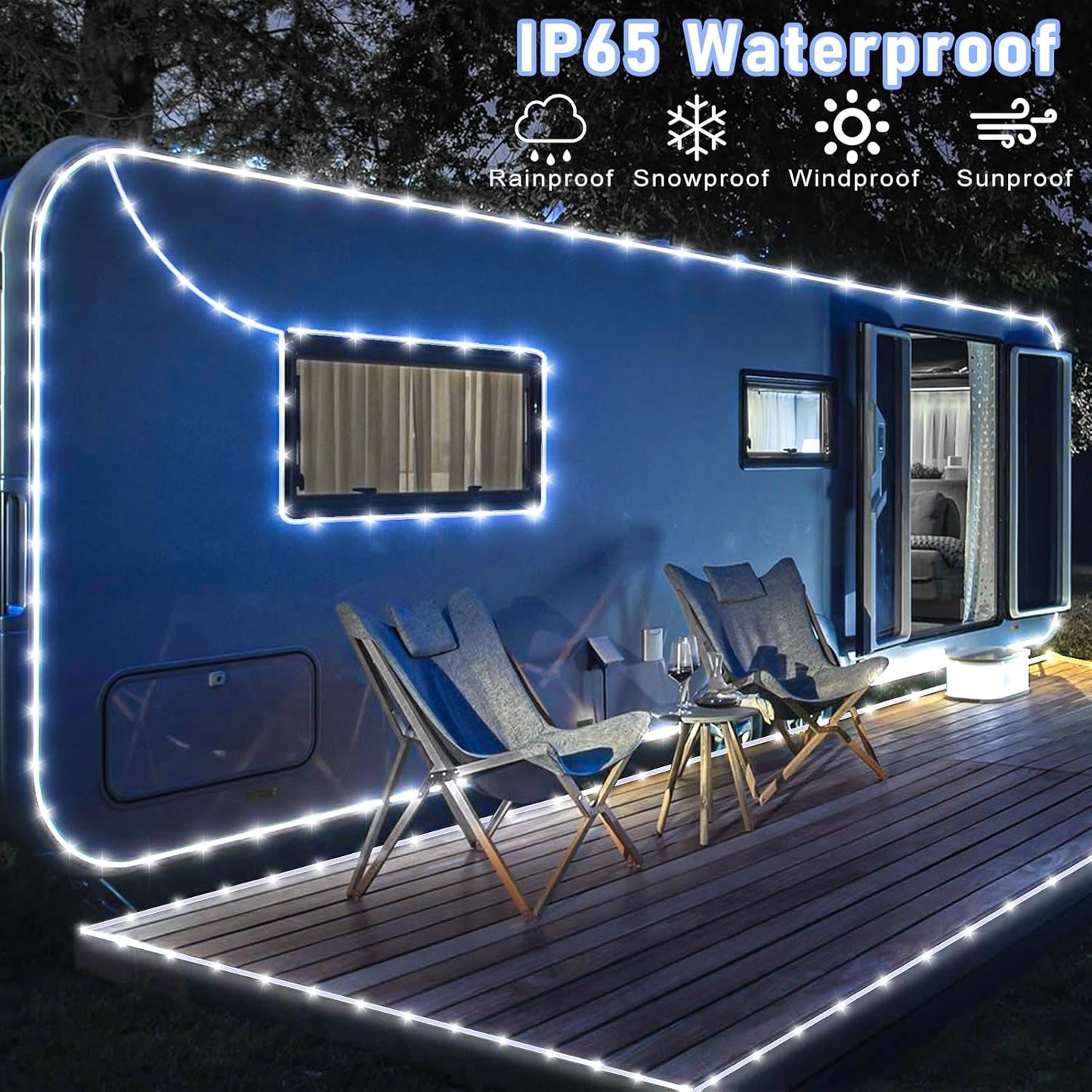 164FT Rope Lights Outdoor, 500 LED White Rope Lights Indoor Waterproof, 8 Modes Plug in Connectable String Lights for Outside Garden, Deck, Patio, Pool, Bedroom, Landscape, Party Decorations