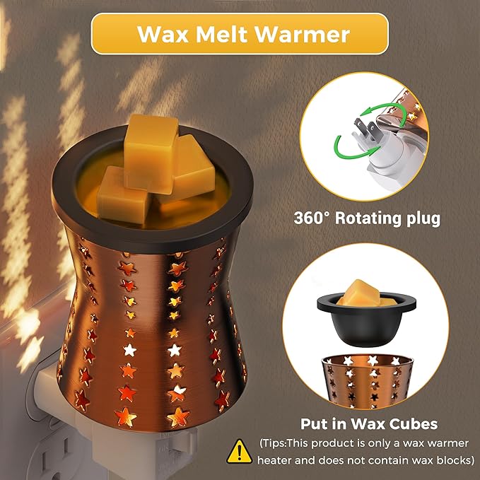 L LOHAS LED Wax Melt Warmer, Plug in Wax Warmer for Scented Wax, 360° Rotating Plug in Fragrance Night Light for Home Fragrance Bedroom Home Decor