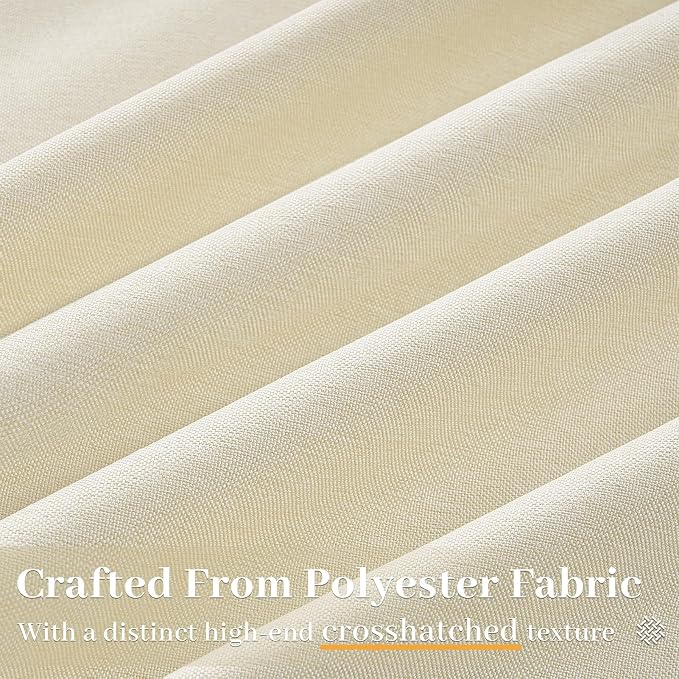 108 Inch Pinch Pleated Linen Curtains 2 Panels,Cream Semi Sheer Curtains with Pleated Hooks Back Tab for Track System,Extra Long 9ft Curtain for Living Room Bedroom,40x108