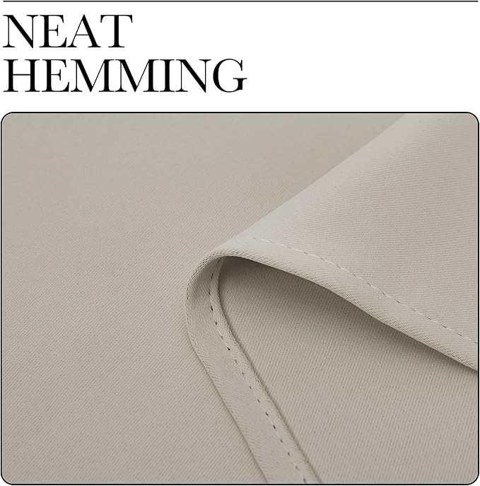 NICETOWN Room Darkening Curtain Panels 90 inches Long, Privacy Draperies for Living Room (Natural, 42 inches Width, 1 Pair)