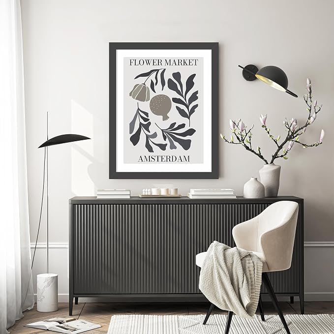 Picrit 22x28 Frame 3 Pack, Black Poster Frame, Display Poster 18 x 24 with Mat or 22 x 28 without Mat for Horizontal or Vertical Wall Mounting
