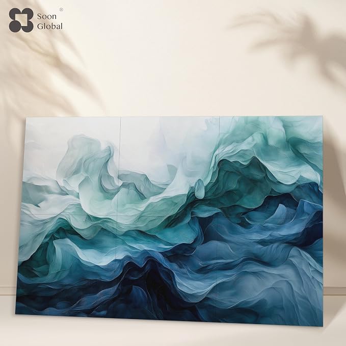 Soon Global Acoustical Wall Panels, 72 X 48 Inches Art Acoustic Panels, Decorative Acoustic Panels, Acoustic Wall Panels, Sound Absorbing Wall Art, Aqua Dreams