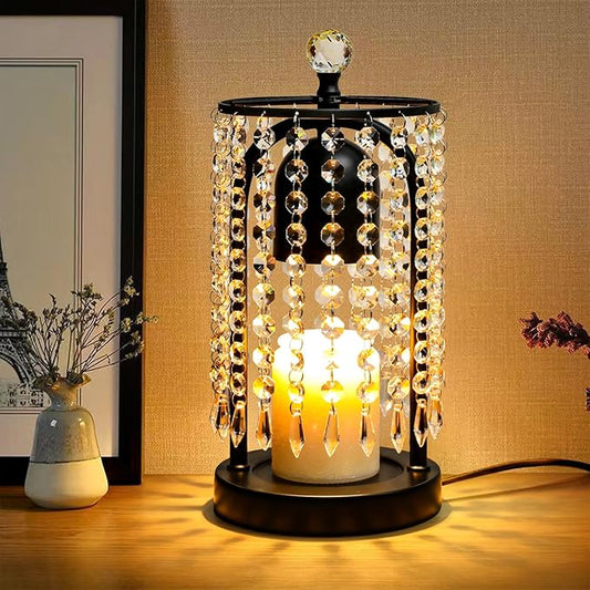 Candle Warmer Lamp with Timer and Dimmer - Electric Candle Warmer ,Crystal Candle Lamp for Bedroom Decor, Flameless Scented Candle Light Warmer,House Warming Gifts New Home, Christmas Gifts for Women