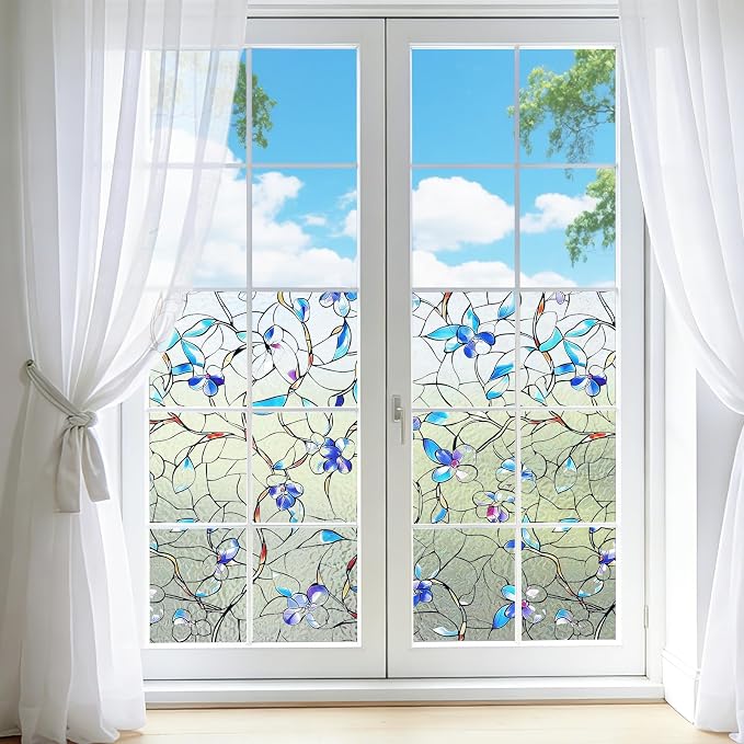NINETREX Window Privacy Film, Frosted Window Tint Heat Control UV Blocking with Static Cling Removable for Home, Bathroom, Kitchen, Glass Door and Car Decor, Renter Friendly, 29.5 x 78.7 inches