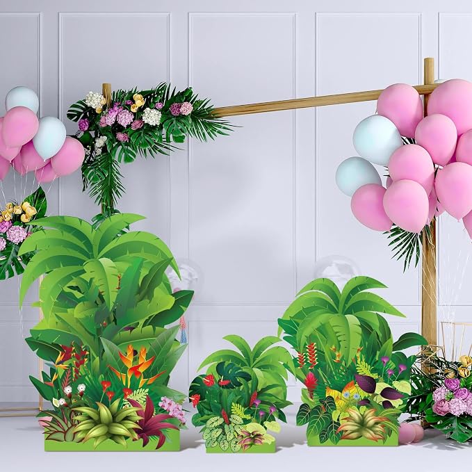 Geelin 3 Sets 47" H Rainforest Falls Plants Cardboard Cutout Stand up VBS 2026 Rainforest Party Decoration Life Size Photo Props for VBS Sunday School Backdrop Background Religious Party Supplies
