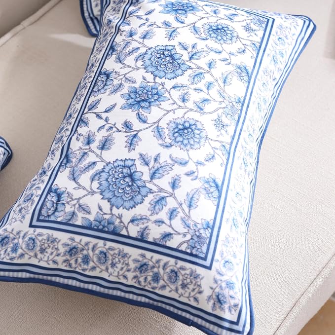 ISAENNE Designer Velvet Throw Pillow Cover,Set of 2,20"x12"-BlueWilow | Pillow Cover,Concealed Zipper Design,Dragonfly Pattern,Sofas,Bedroom,Living Room,Lounge Chairs,All Season Home Decor
