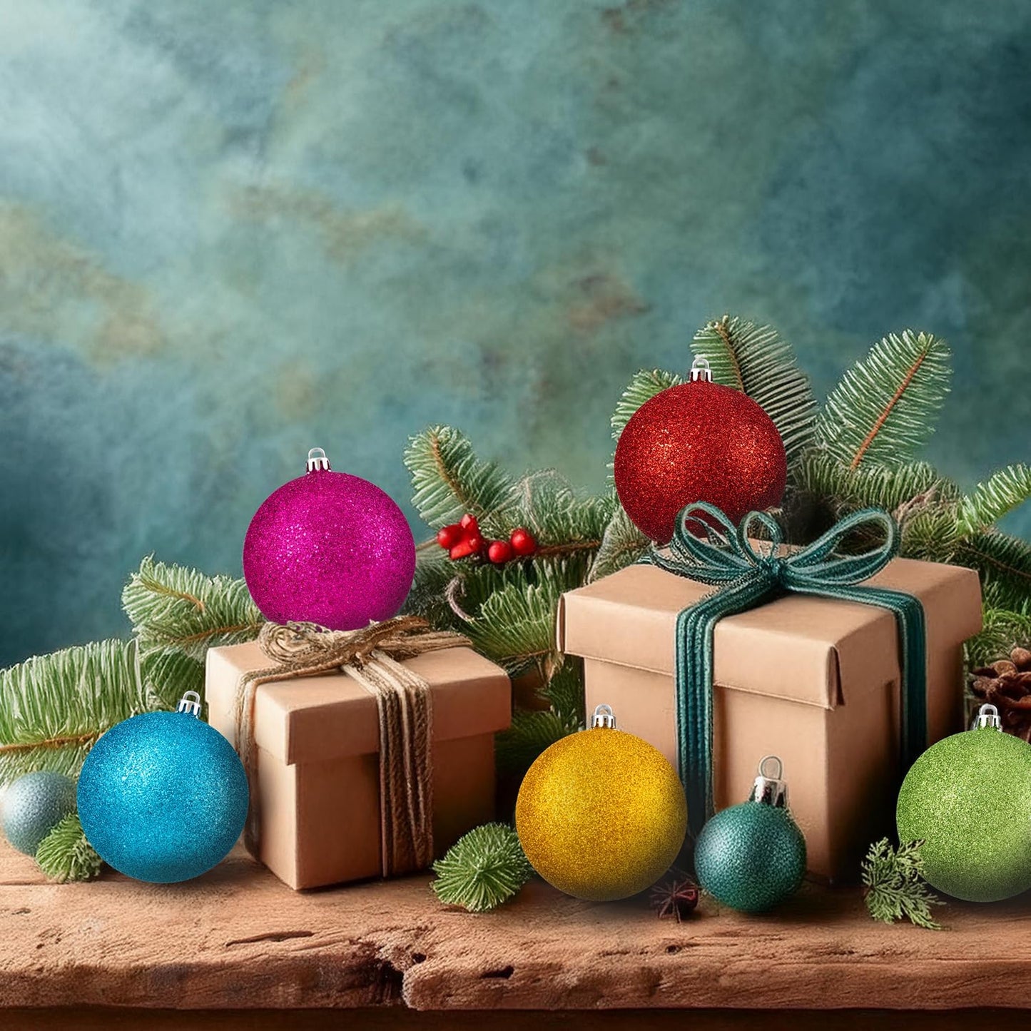 Every Day is Christmas 20ct Christmas Ornaments, Shatterproof Christmas Tree Ornaments Set, 92cm/3.6" Christmas Balls Decoration