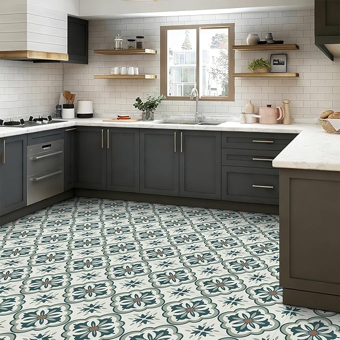 Alow 20PCS Peel and Stick Floor Tile, Peel and Stick Flooring Self Adhesive, Waterproof Vinyl Flooring Suitable for Bathroom, Kitchen(11.8x11.8In)