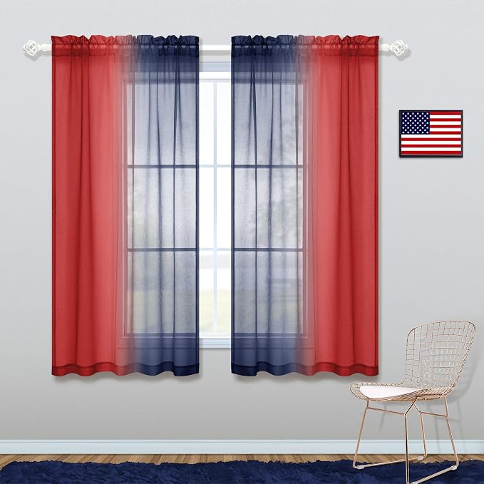 KOUFALL Boys Curtains for Bedroom,Red and Blue Spider Curtains for Kids Room