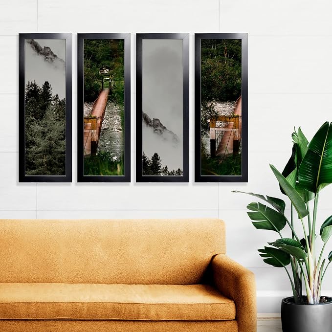 LaVie Home 4x12 Picture Frame Black, Panoramic Picture Frame for Wall Decoration, Classic Black Minimalist Style Suitable for Decorating Houses, Offices, Hotels（1 Pack）