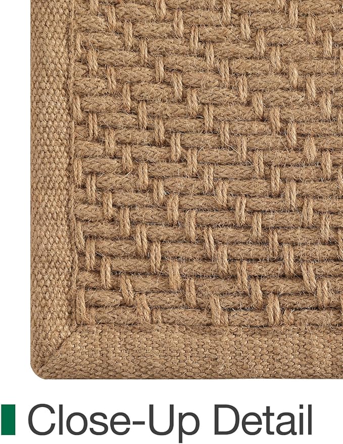 LUMI 6x9 Jute Area Rug for Living Room, Natural Handwoven Rugs Non Slip, Farmhouse Braided Carpets No Shedding for High Traffic, Dining Room, Indoor, Outdoor, Patio