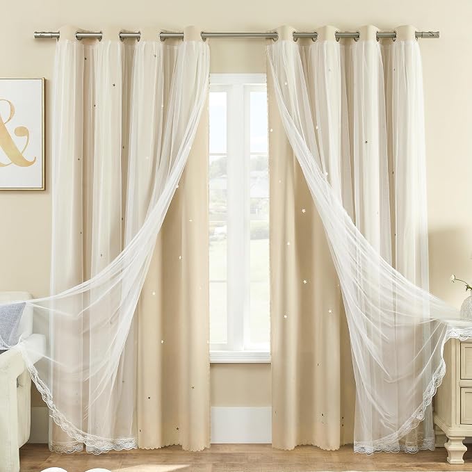XiDi Curtains for Bedroom Decor Beige52/63/1