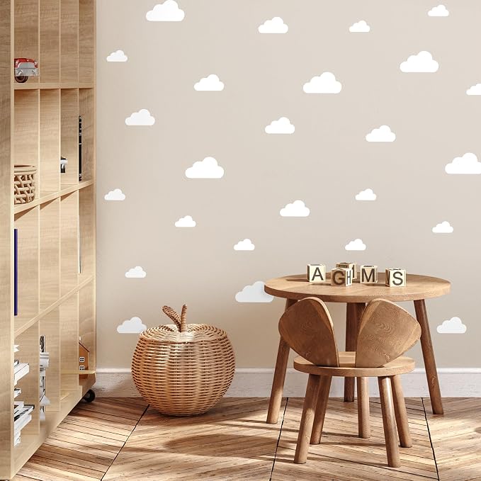 Removable Wall Decals for Kids Room – Peel and Stick Wall Stickers for Girls & Boys Bedroom, Playroom & Nursery – Easy to Apply Wall Decor - Clouds