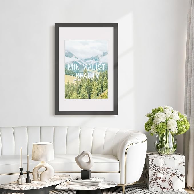 Picrit 22x34 Picture Frame 3 Pack, Black Poster Frame, Display Poster 18 x 24 with Mat or 22 x 34 without Mat for Horizontal or Vertical Wall Mounting