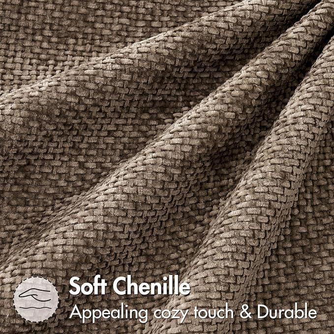 MIULEE Pack of 2 Couch Throw Pillow Covers 24x24 Inch Neutral Brown Boho Accent Decorative Pillow Covers Soft Chenille Farmhouse Cushion Covers for Home Decor Bed Sofa Living Room