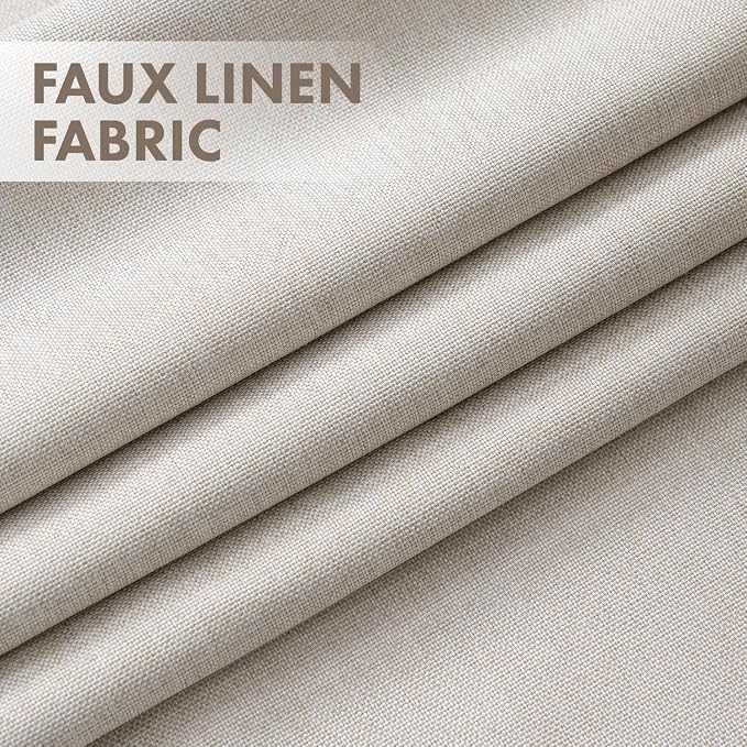 MIULEE 100% Blackout Linen Curtains for Bedroom 92 inches Long, Thermal Insulated Room Darkening Black Out Drapes for Living Room, Back Tab Rod Pocket, 2 Panels Set, 40 Wide x 92 Length, Cream