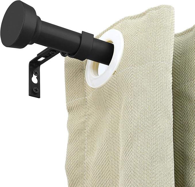 Rustic Curtain Rod, Industrial Curtain Rods for Windows 144 to 168 Inches, Blackout Wrap Around Curtain Rod, for Indoor and Outdoor, Simple Modern Design, 30 to 168 Inches, Black