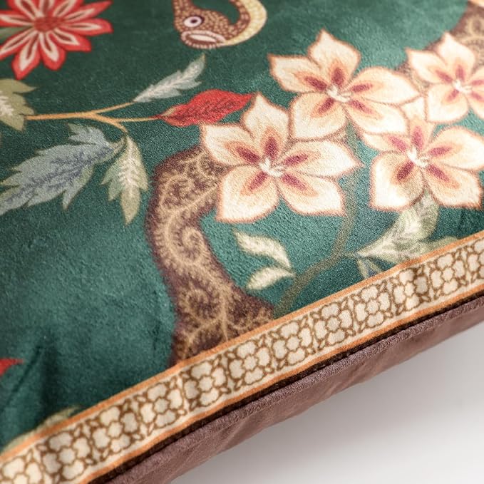 ISAENNE Designer French Velvet Throw Pillow Cover,Set of 2,22"x22"-Mitchell | Pillow Cover,Concealed Zipper Design,Dragonfly Pattern,Sofas,Bedroom,Living Room,Lounge Chairs,All Season Home Decor