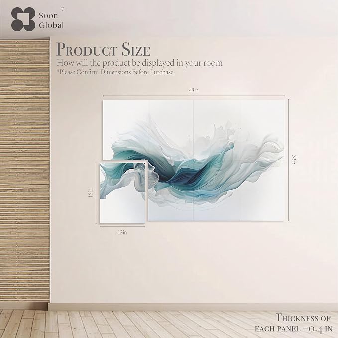 Soon Global 8-Pack Acoustical Wall Panels,48 X 32 Inches Sound Absorbing Panels, Decorative Acoustical Wall Panels, Acoustic Treatment for Recording Studio, Ethereal Illumination