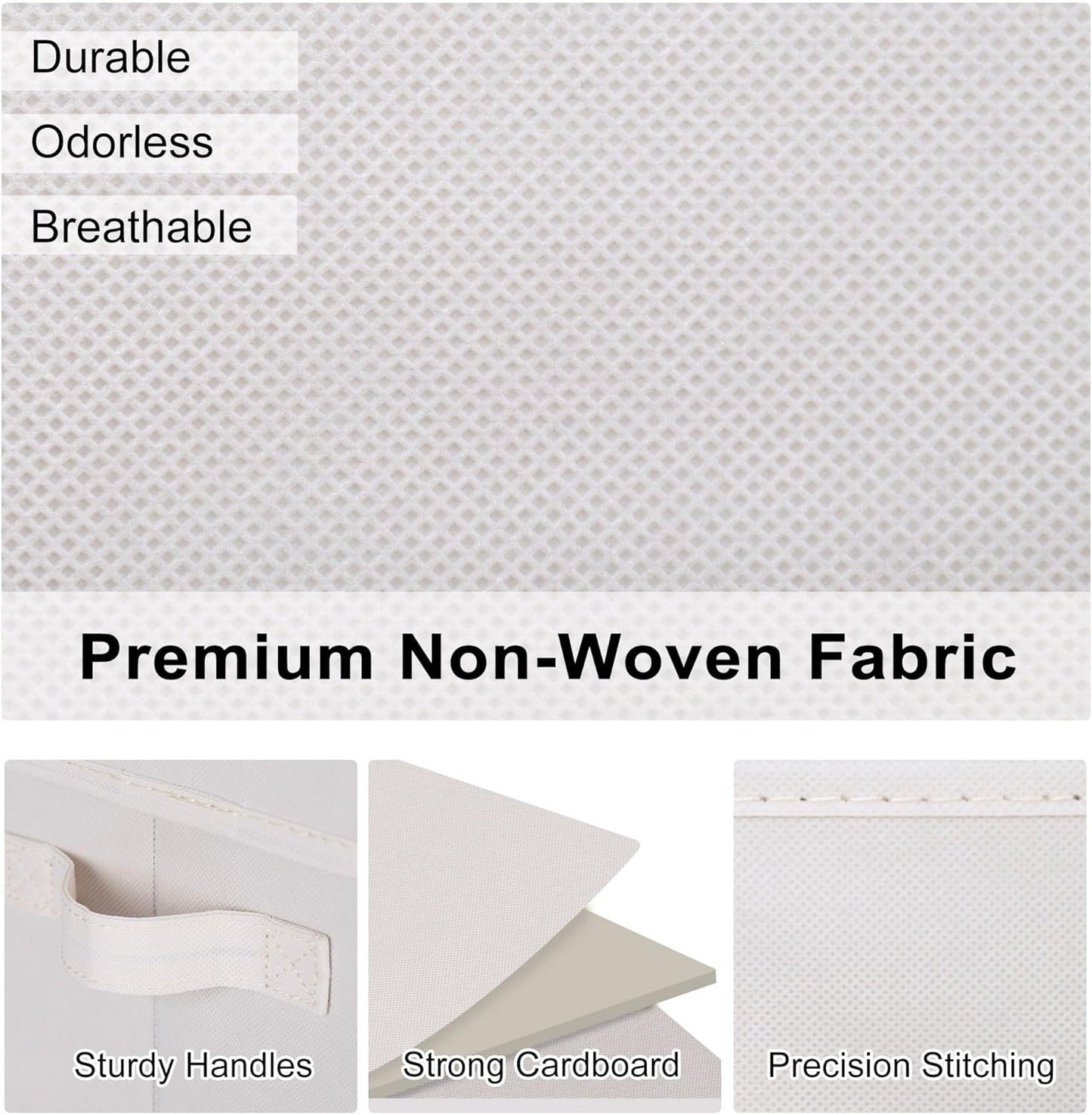 WUIKE 3 Pack Large Fabric Storage Baskets with Cover for Bedroom, Closet Storage Bins with Lids for Clothes, Towel, Blanket, Purse, Hats