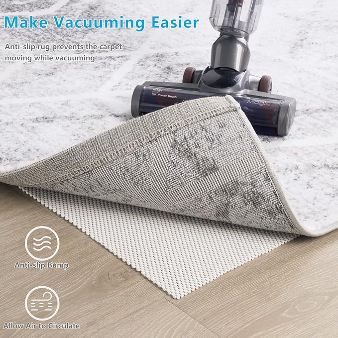 Non Slip Area Rug Pads Non Skid Rug Gripper 8x10 Feet Extra Thick Pad Anti-Slip Carpet Rug Mats for Hardwood Surface Floors, Keep Rugs Safe and in Place (8 x 10 Ft)