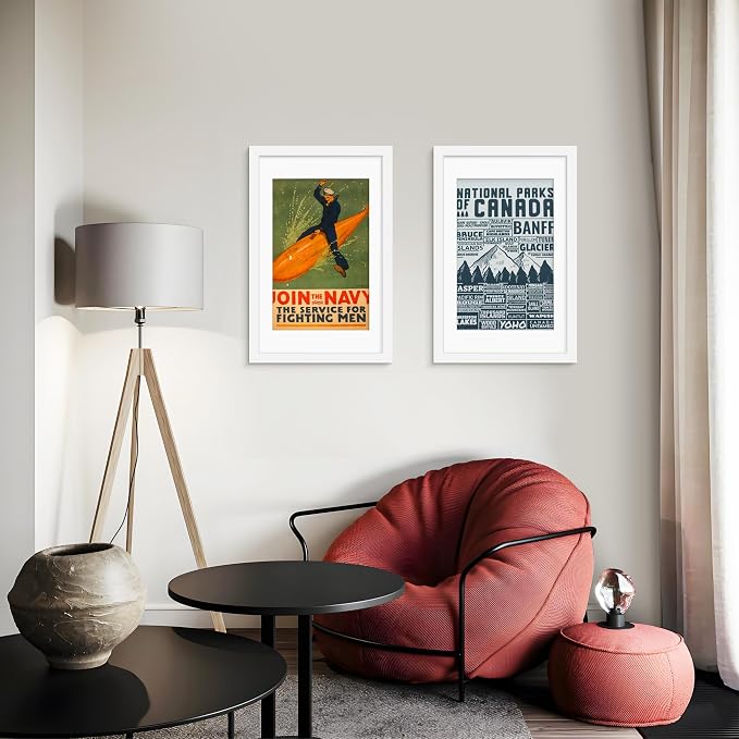 Picrit 14x22 Picture Frame 3 Pack, White Poster Frame, Display Poster 11 x 17 with Mat or 14 x 22 without Mat for Horizontal or Vertical Wall Mounting