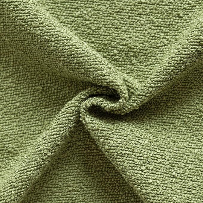 Foindtower Set of 2, Decorative Textured Boucle Throw Pillow Covers Accent Solid Pillow Cases Neutral Cozy Couch Cushion Case for Chair Sofa Bedroom Living Room Home Decor 26x26 Inch Leaf Green