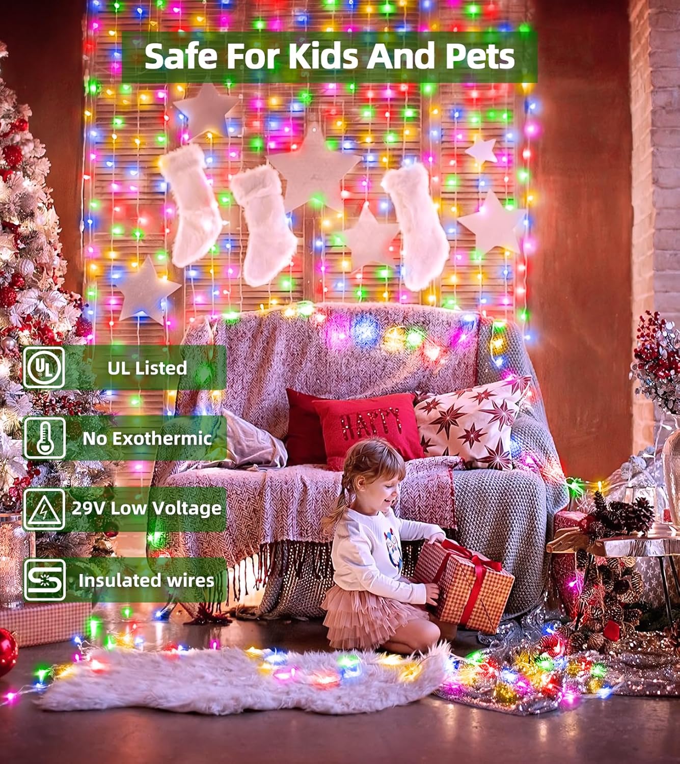 1500 LED 492FT Christmas Lights Outdoors, Green Wire LED String Lights with Timer Memory, Christmas Tree Lights for Indoor Outdoor Christmas Decorations Party Xmas Wedding Garden Patio (Multicolor)