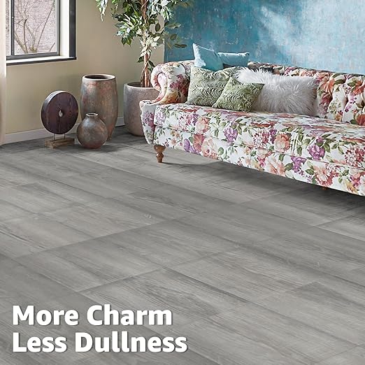 Art3d Peel and Stick Vinyl Floor Tiles 10-Pack 12 x 12 inch, Self Adhesive Waterproof Flooring Wood Planks for Kitchen, Dining Room, Bedrooms, Cover 10 Sq. Ft, Taupe Ash