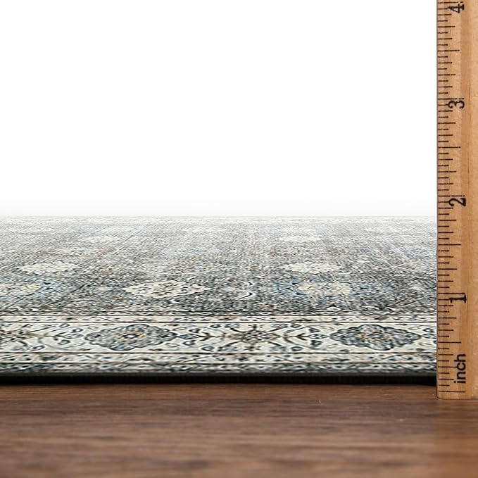 Keen Home Design 10x14 Rug - Machine Washable Area Rug with Non-Slip Backing, Ideal for Living Room, Dining Room, Bedroom - Vintage, Easy Clean, Durable, Low Pile Rug - (9'7" x 14')