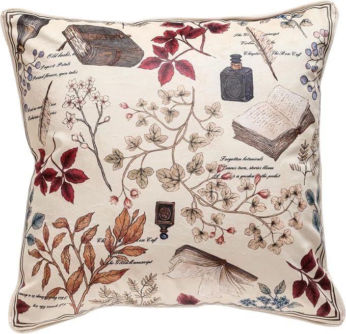 ISAENNE Designer Vintage Velvet Throw Pillow Cover,18"x18"-Xipeia | Pillow Cover,Concealed Zipper Design,Dragonfly Pattern,Sofas,Bedroom,Living Room,Lounge Chairs,All Season Home Decor