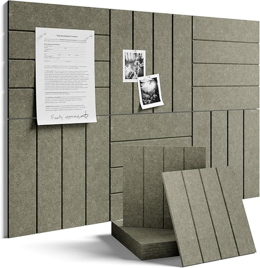 Fluxynara Large Felt Bulletin Board 36"x24" Cork Board Alternative - 6 Pack with 32 Safe Removable Adhesive Tabs, Cork Boards for Walls for Home Office Classroom Pin Board-Earth Brown