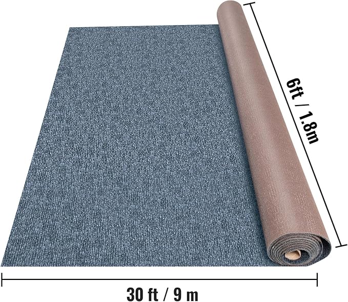 Happybuy 6 ft x 29.5 ft Grey Marine Carpet for Boats Waterproof - 0.18" Thick Indoor Outdoor Rug Carpet Roll for Home Patio Porch Deck
