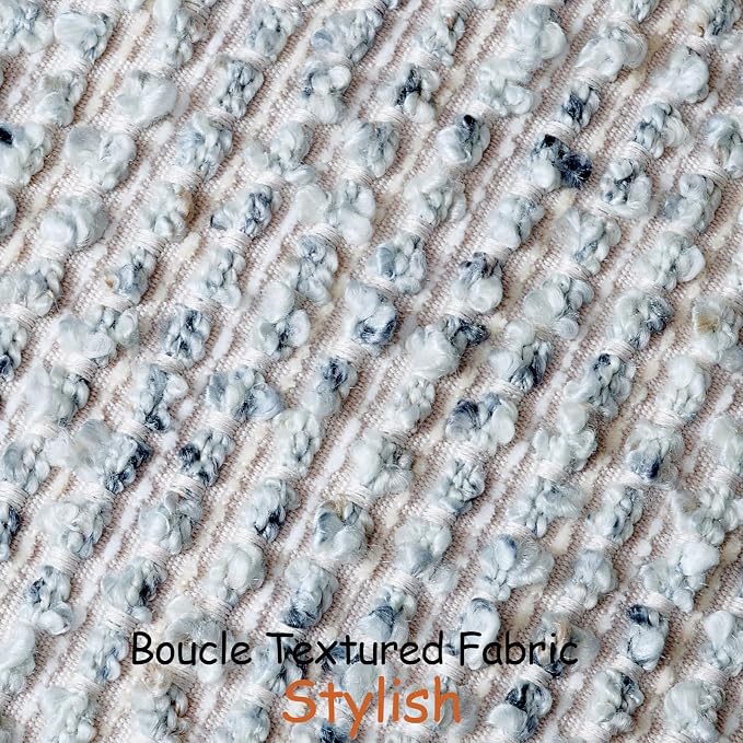 DEZENE Striped Throw Pillow Covers 12x20 Set of 2 Blue Textured Boucle Chic Morden Boho Accent Farmhouse Rectangular Lumbar Decorative Couch Pillow Covers for Home Decor Bed Sofa Living Room