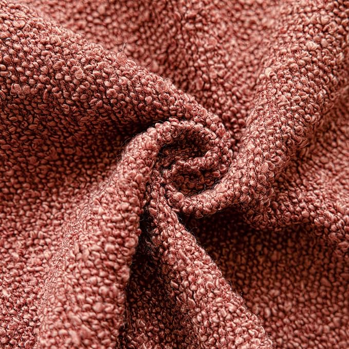 Foindtower Pack of 2, Decorative Textured Boucle Throw Pillow Covers Accent Solid Pillow Cases Soft Cozy Couch Cushion Case for Chair Sofa Bedroom Living Room Home Decor 16x16 Inch Orange Rust Red