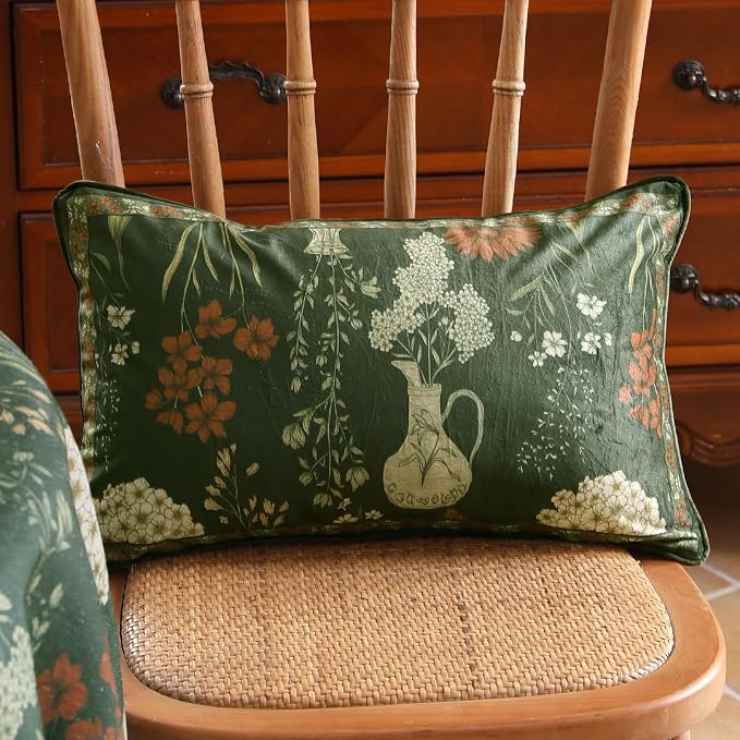 ISAENNE Designer Vintage Velvet Throw Pillow Cover,20"x12"-Nocturne | Pillow Cover,Concealed Zipper Design,Dragonfly Pattern,Sofas,Bedroom,Living Room,Lounge Chairs,All Season Home Decor
