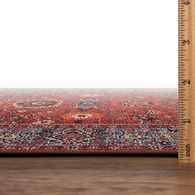 Keen Home Design 2x3 Rug - Machine Washable Entry Rug with Non-Slip Backing, Ideal for Enteryway, Kitchen, Bathroom, Laundry Room - Vintage, Easy Clean, Durable, Low Pile Rug - (2' x 3')
