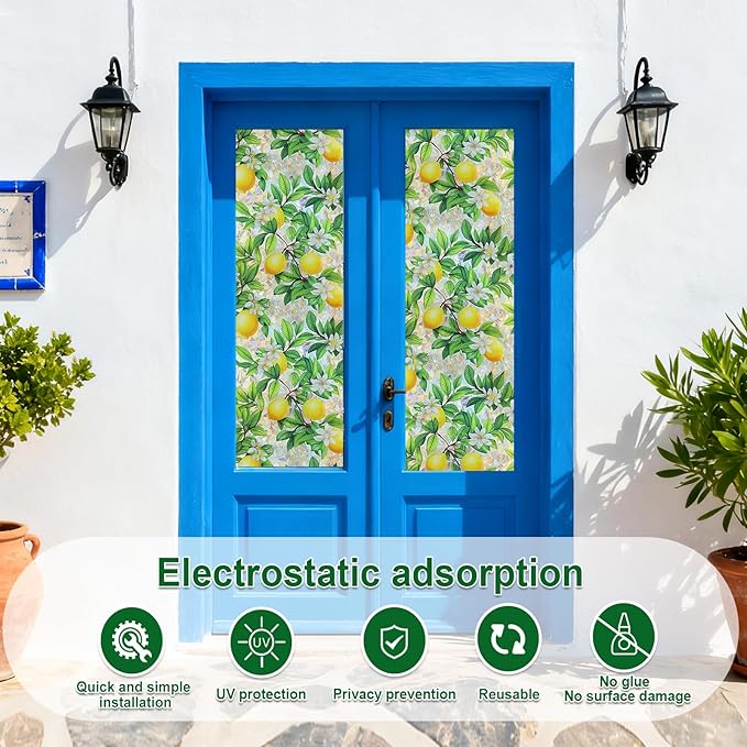SOMWISE Rainbow Window Privacy Film,Heat Control,UV Blocking,Anti-Glare,Day & Night Privacy Protection & Decoration for Home, Bathroom,Glass Door,Static Cling,Renter-Friendly with Installation Tools
