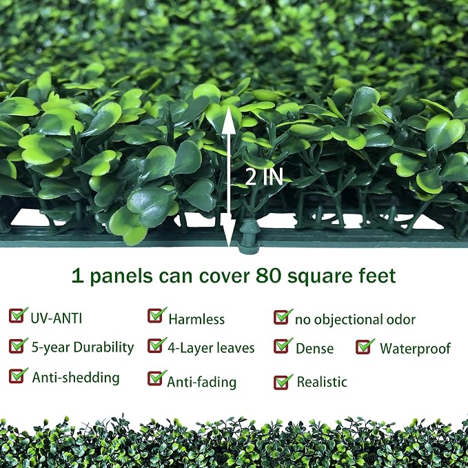 ODTORY Artificial Ivy Privacy Fence Wall Screen: 8FT X 10FT (80 sqft) | UV-Anti Faux Boxwood Roll Panels, Greenery Backdrop, Ivy Vine 4-Layer Leaves Hedges Covering, Indoor Outdoor Green Decor