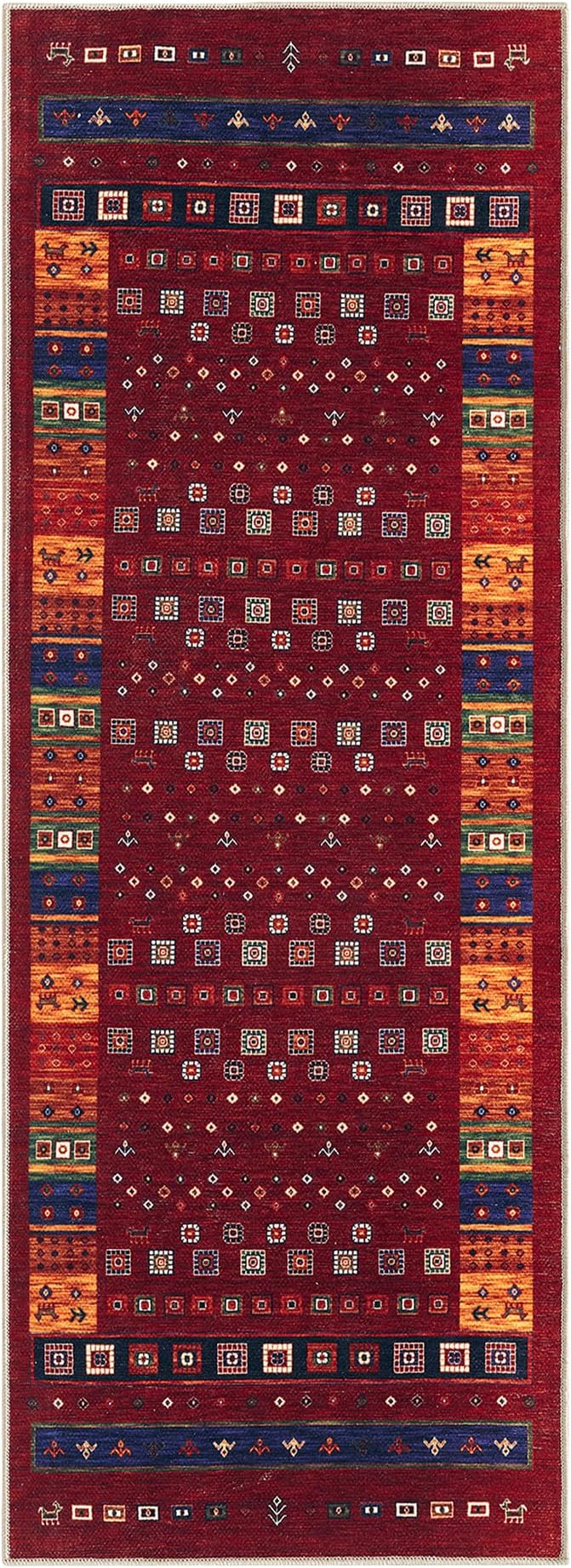 Keen Home Design 30"x120" Rug - Machine Washable Runner Rug with Non-Slip Backing, Ideal for Hallway, Entryway, Kitchen, Laundry Room - Vintage, Easy Clean, Durable, Low Pile - (2'6" x 10')